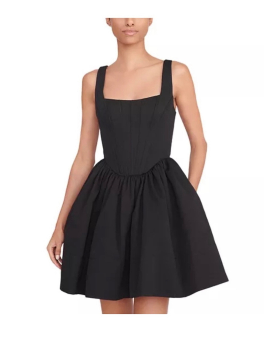 Women's Staud Black Corset Mini Dress Sz 2